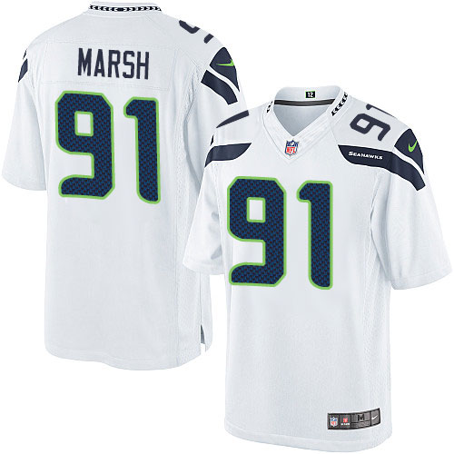 Youth Limited Cassius Marsh Nike Jersey White Road - #91 NFL Seattle Seahawks